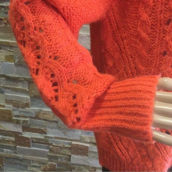 J.CREW Cable-knit pointelle sweater with popcorn flowers - Picture 4 of 8